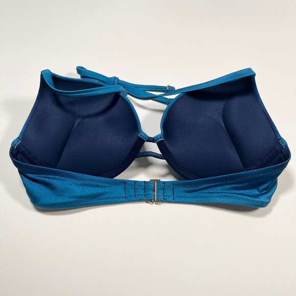 Victoria Secret 38DD Bombshell Push Up Bikini Top Adds 2 Cups Ombre Blue - Picture 4 of 4